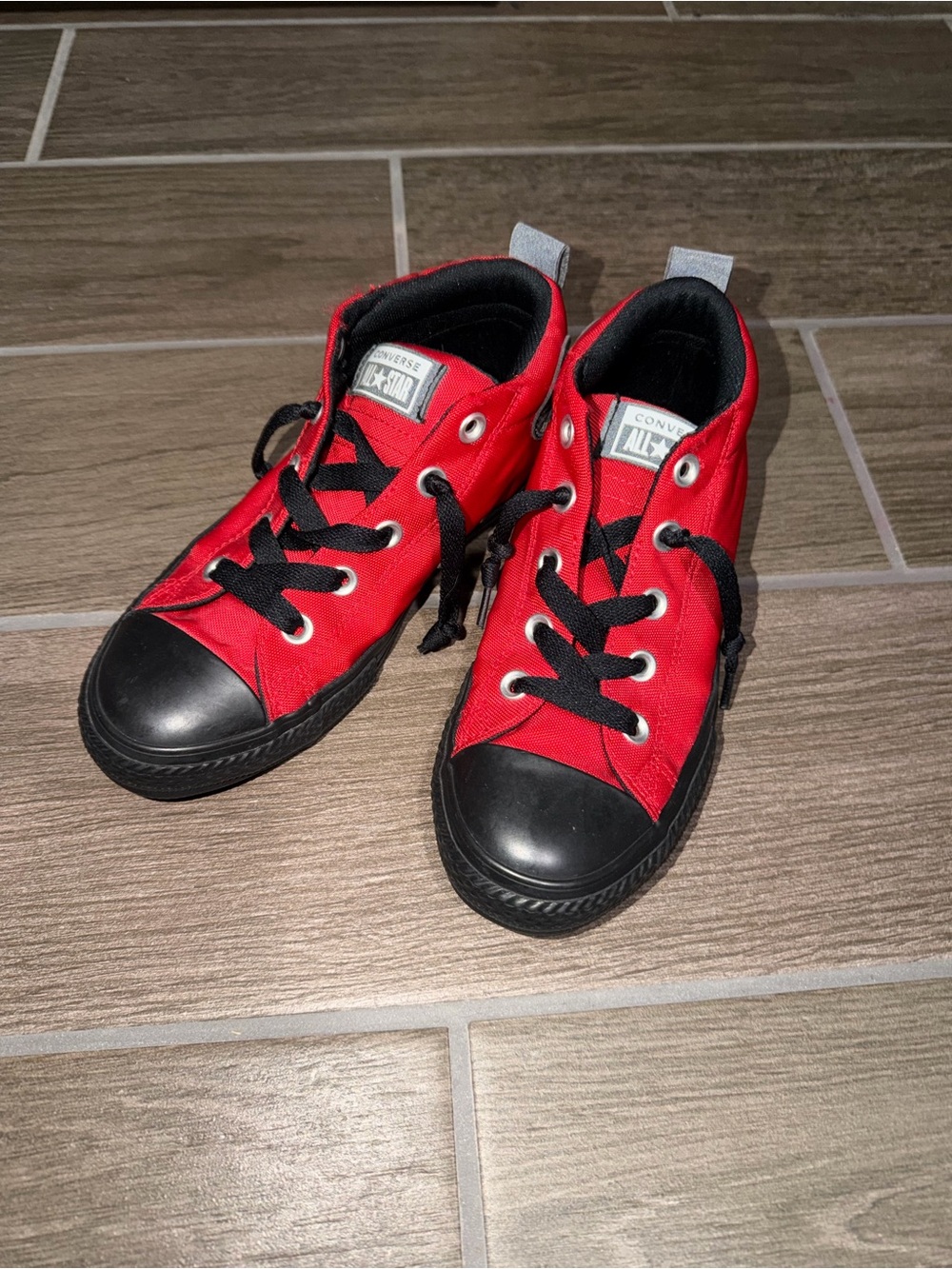 Converse Kids Red and Black Sneakers